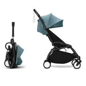Stokke YOYO³ 6  Baby Stroller Set - Black Frame with Aqua 6  Color Pack
