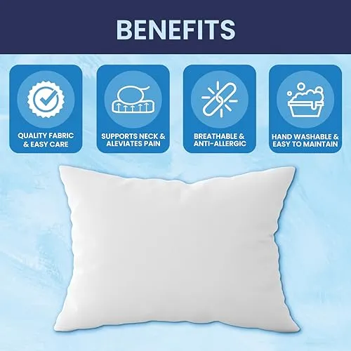 The Byke Home Comfort Sleep Pillow | 16 x 24 Pack of 4 | Premium IMP Fiber | Suitable for All Sleeping Positions | No Flatness, Comfortable, Durable, Soft & Washable – Ultra White