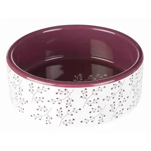 Trixie Ceramic Bowl White and Berry