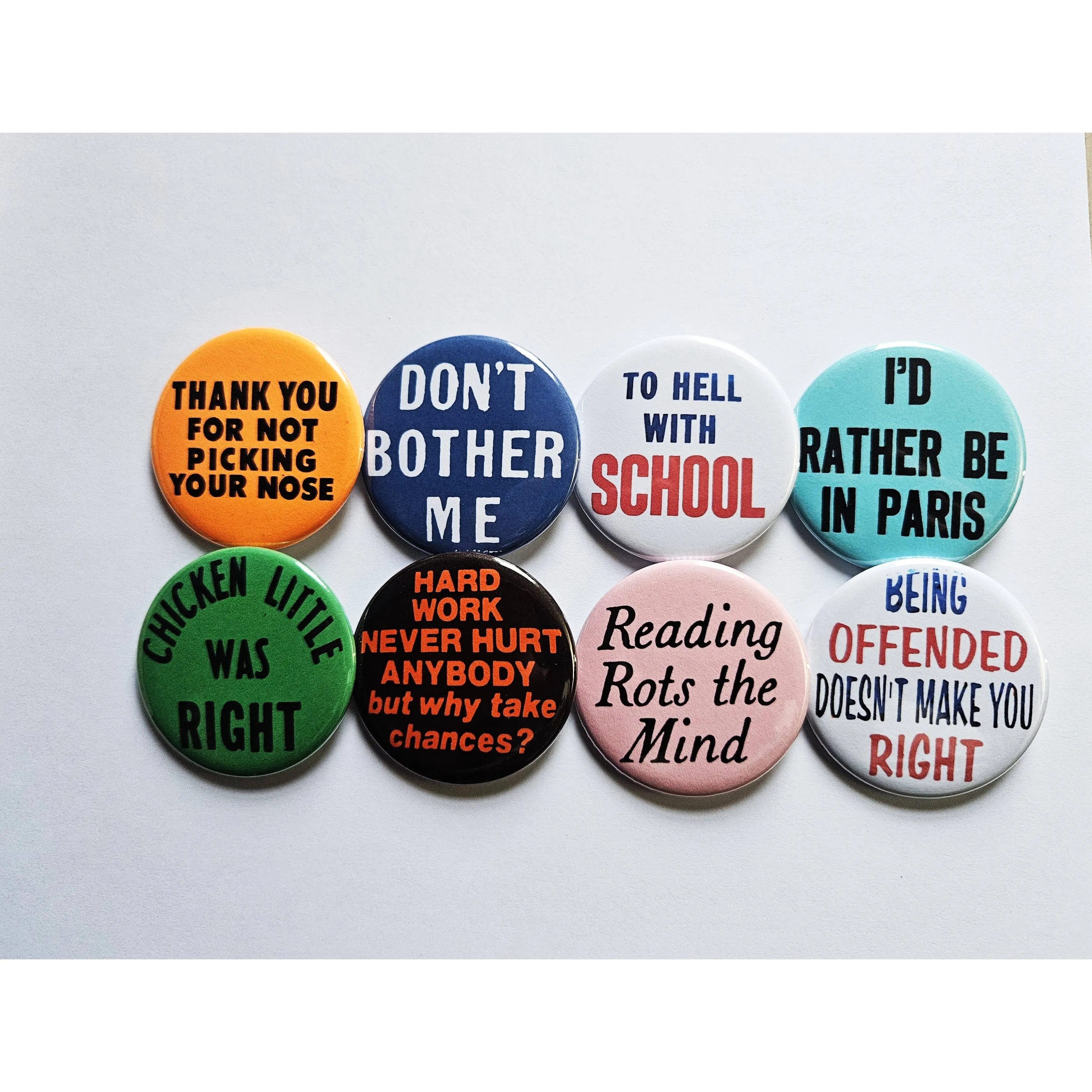 Vintage Reproduction Chicken Little Was Right Small Pinback Button | 1.25" Diameter '60 '70s '80s Retro Pin