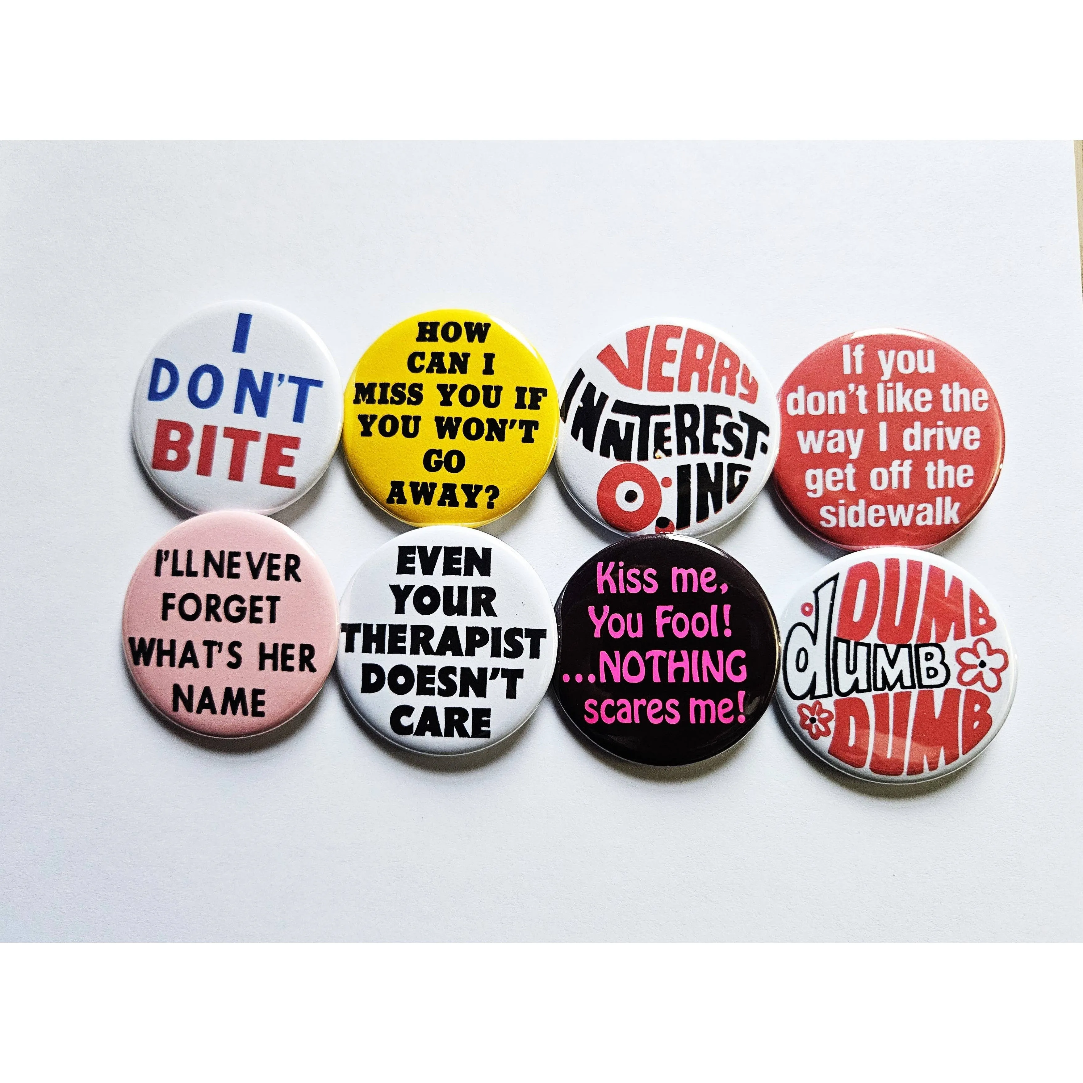 Vintage Reproduction Even Your Therapist Doesn't Care Small Pinback Button | 1.25" Diameter