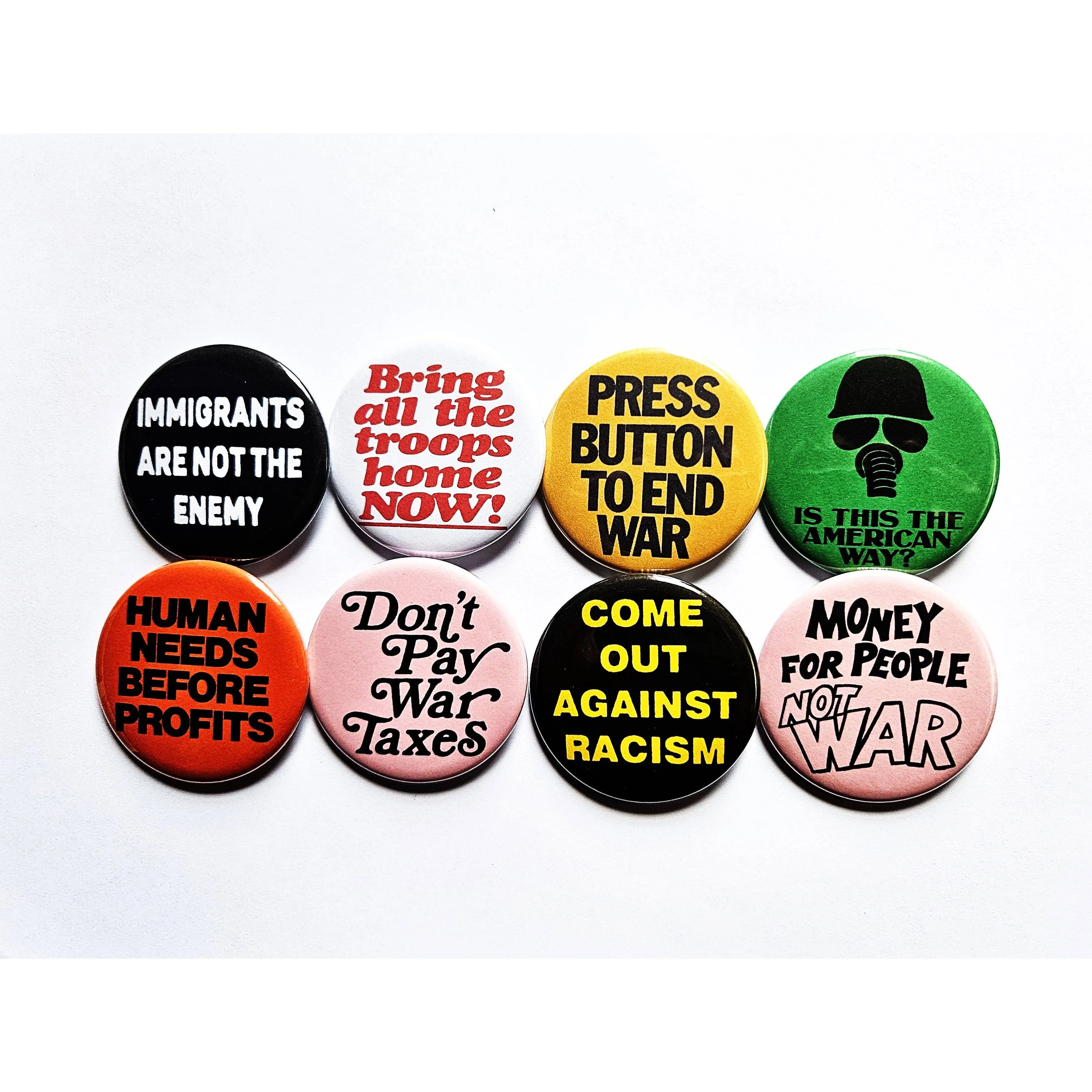 Vintage Reproduction Immigrants are Not the Enemy Political Small Pinback Button | 1.25" Diameter