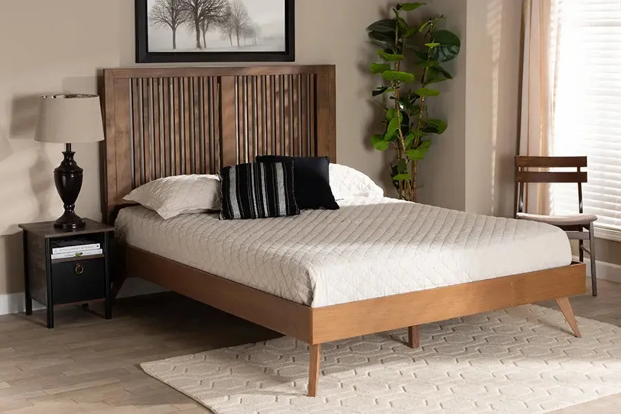Yorkshire Ash Walnut Finished Wood Platform Bed (King)