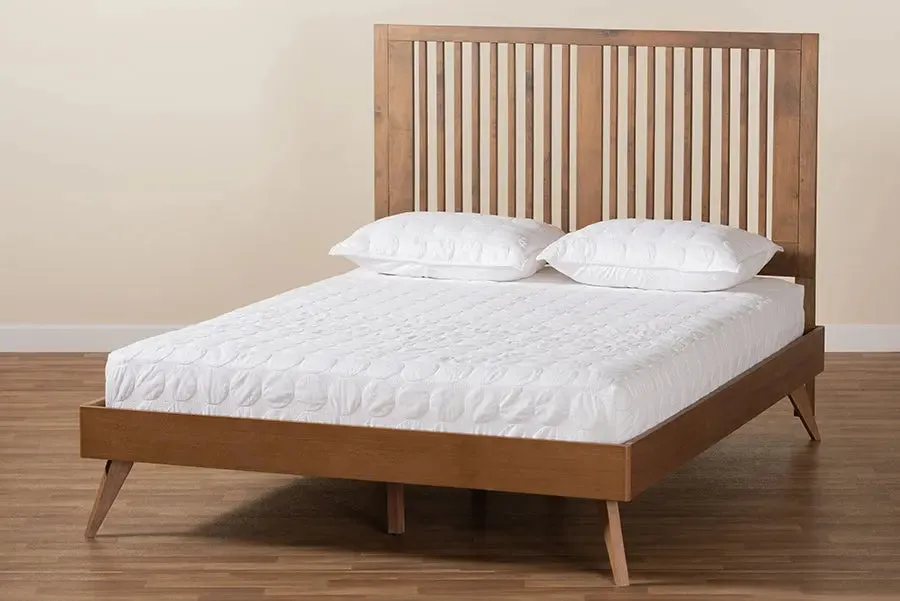 Yorkshire Ash Walnut Finished Wood Platform Bed (King)